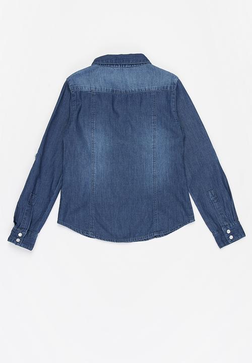 GUESS - Girls adjustable denim shirt - blue