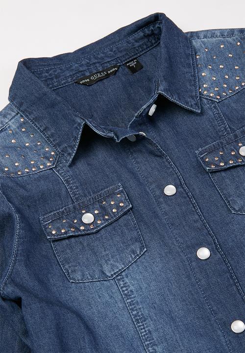 GUESS - Girls adjustable denim shirt - blue