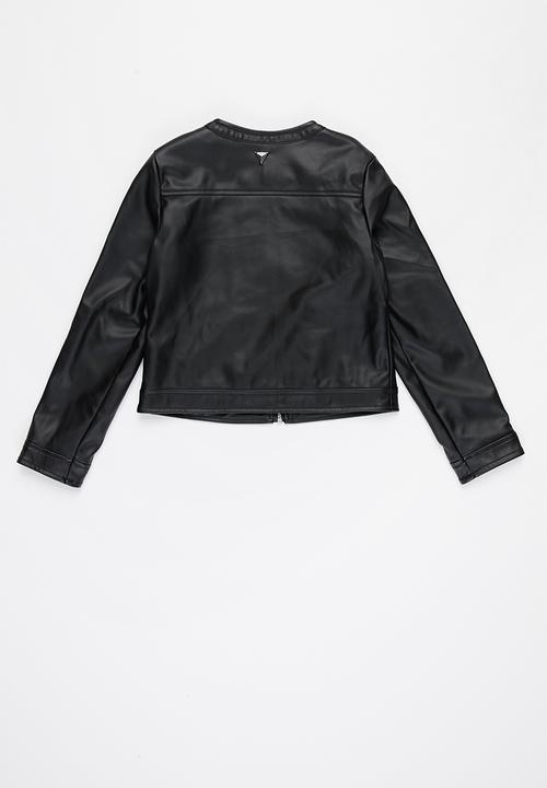 GUESS - Girls Guess pu leather jacket - black