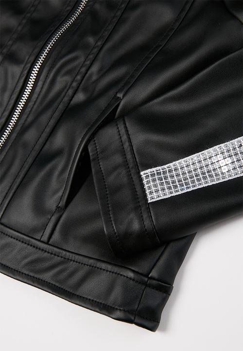 GUESS - Girls Guess pu leather jacket - black