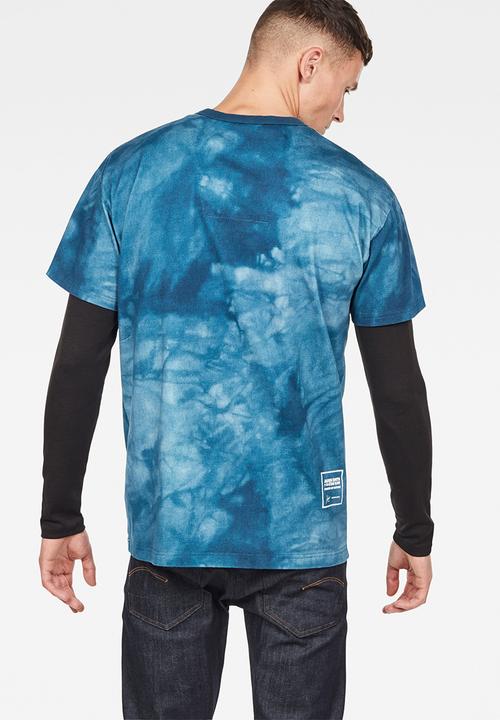 G-STAR - Cyrer water loose r t short sleeve - blue print