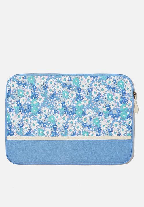Typo - Canvas 13 inch laptop case - cornflower splice