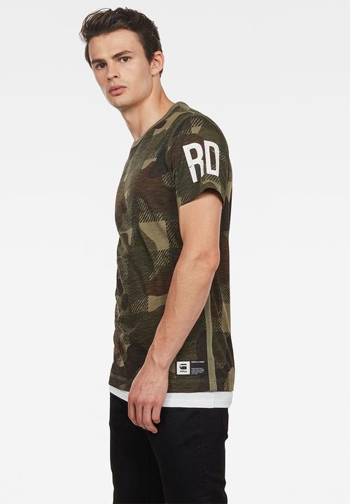 G-STAR - Graphic 1 r t short sleeve  - dark green