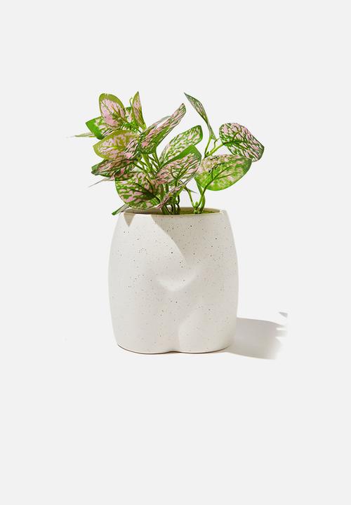 Typo - Midi shaped planter - white speckle