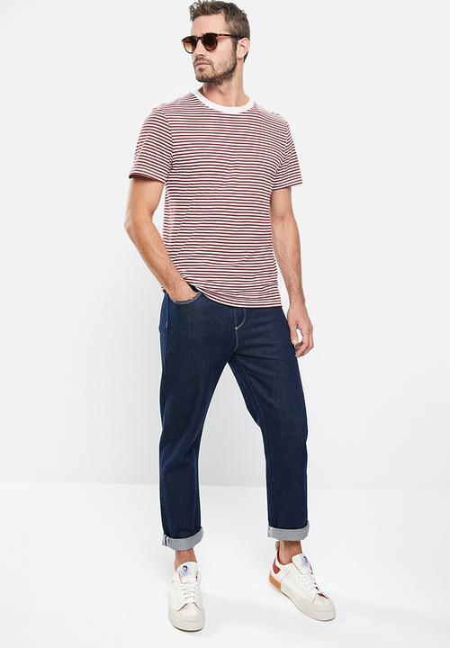 Cotton On - Tbar premium T-shirt - chilli pepper & vintage white stripe