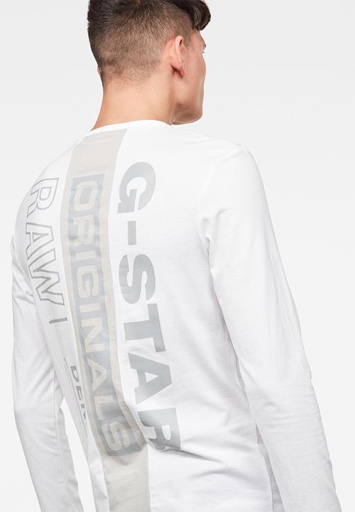 G-STAR - Block originals gr slim r t long sleeve  - white
