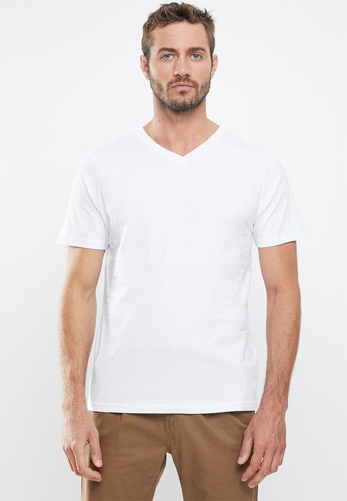 Cotton On - Mens essential vee neck tee 3 pack - white