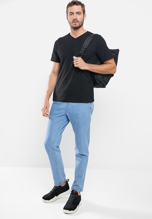 Cotton On - Mens essential vee neck tee 3 pack - black