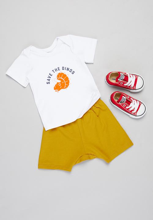 Superbalist Kids - T-shirt & shorts set - white & mustard