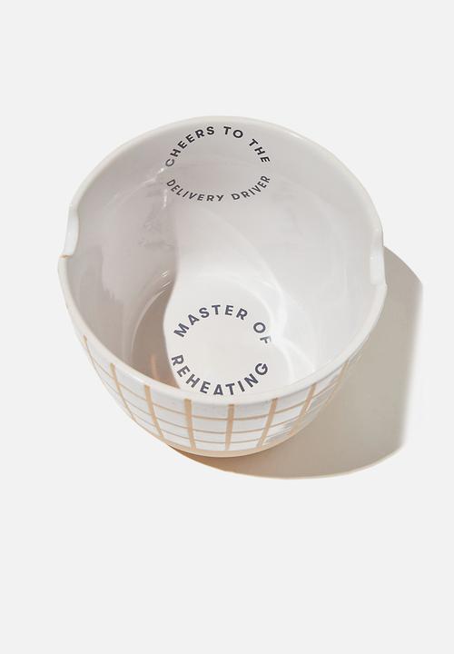 Typo - Feed me bowl - white grid