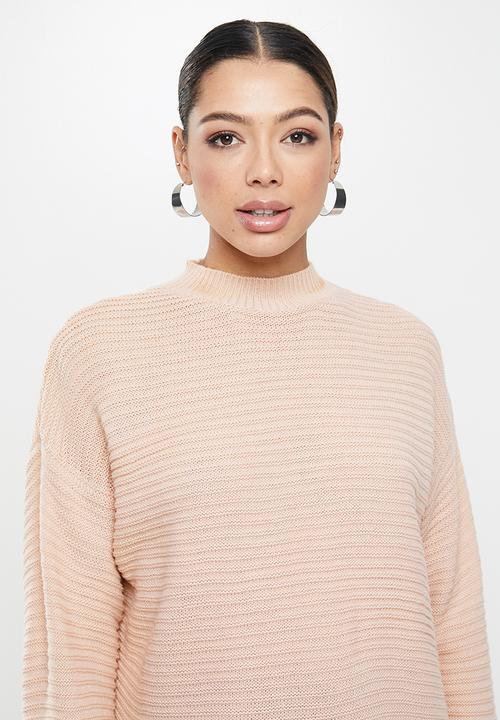 Missguided - High neck ribbed dress - pink