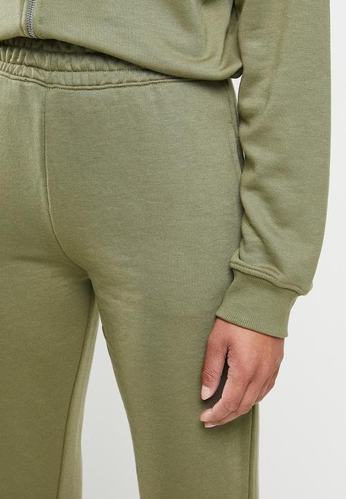 Missguided - Co ord crop zip hoodie jogger set - khaki