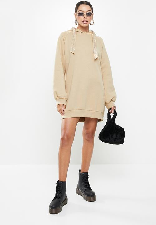 Missguided - Missguided loungewear oversized hoodie dress - neutral