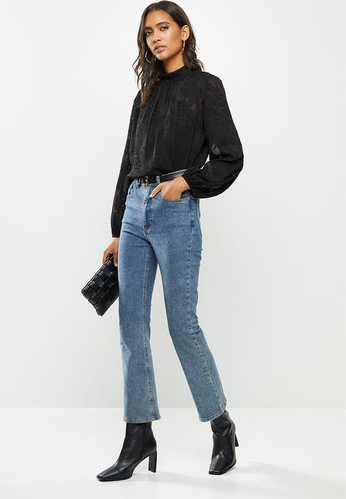 MILLA - Chiffon burnout blouse - black