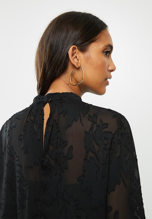 MILLA - Chiffon burnout blouse - black
