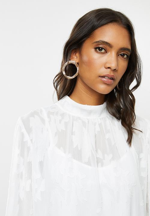 MILLA - Chiffon burnout blouse - white 
