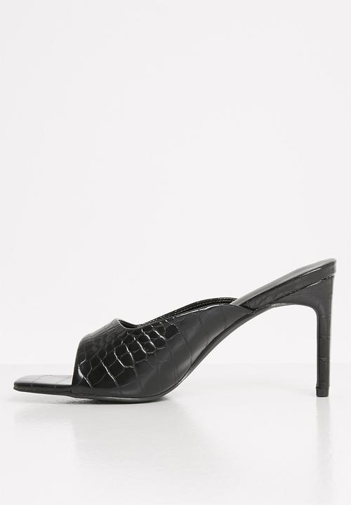 Z_Code_Z - Iman square toe mule heel - black 
