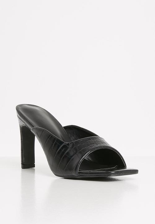 Z_Code_Z - Iman square toe mule heel - black 