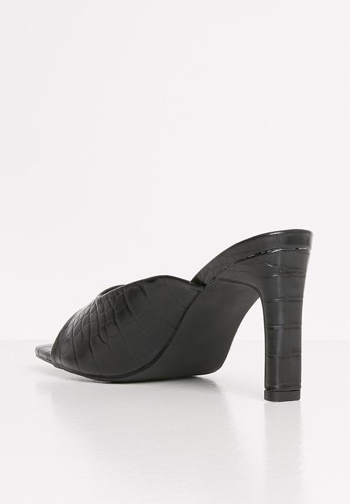 Z_Code_Z - Iman square toe mule heel - black 