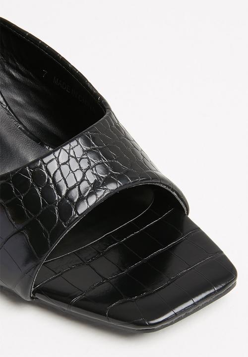 Z_Code_Z - Iman square toe mule heel - black 