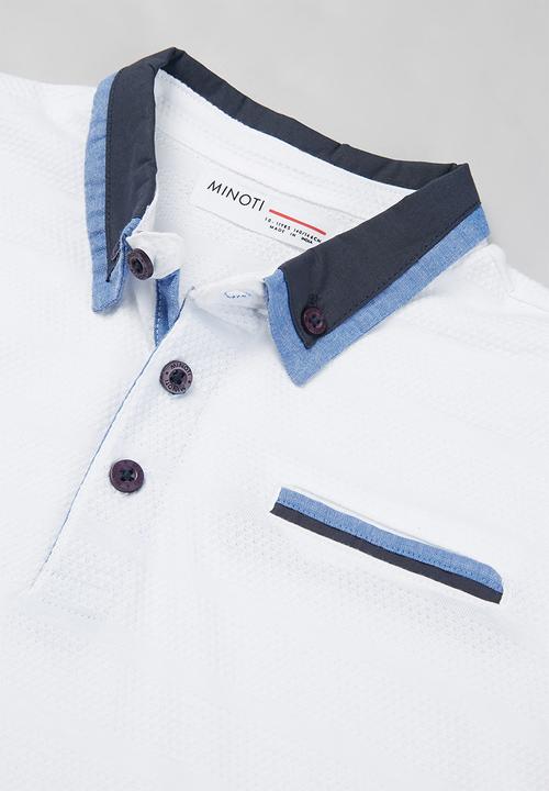 MINOTI - Pique polo top - white