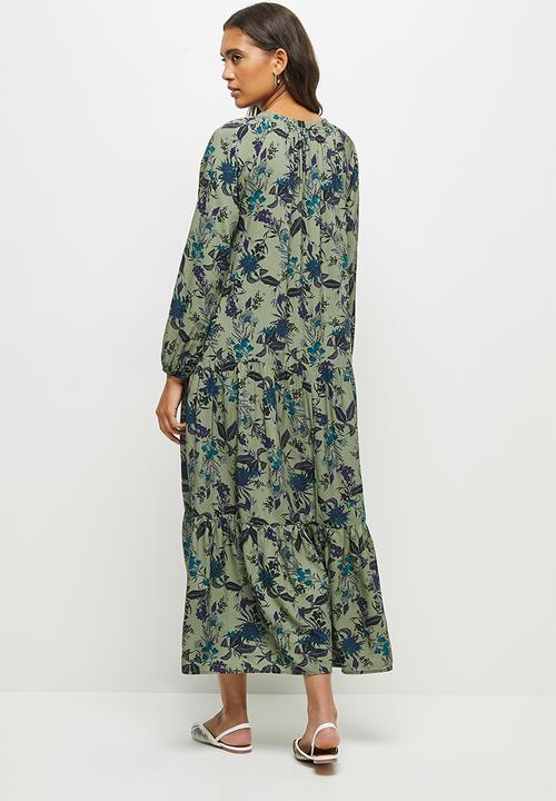 edit - Wide hem gyspy maxi dress - green 
