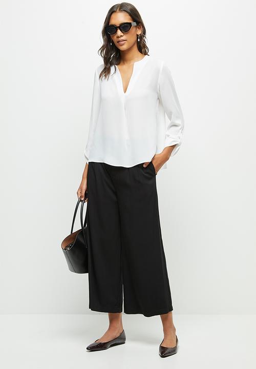edit - Roll up sleeve blouse - ivory