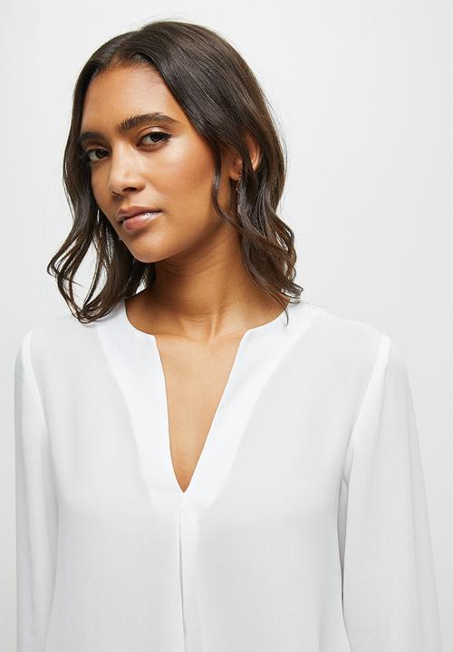 edit - Roll up sleeve blouse - ivory