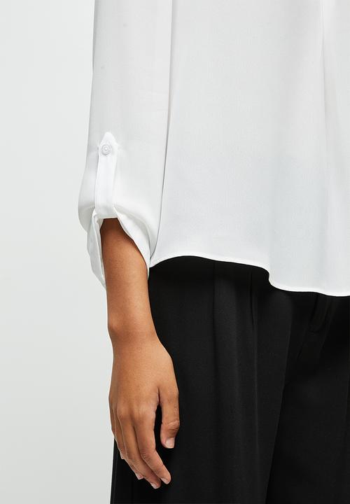 edit - Roll up sleeve blouse - ivory