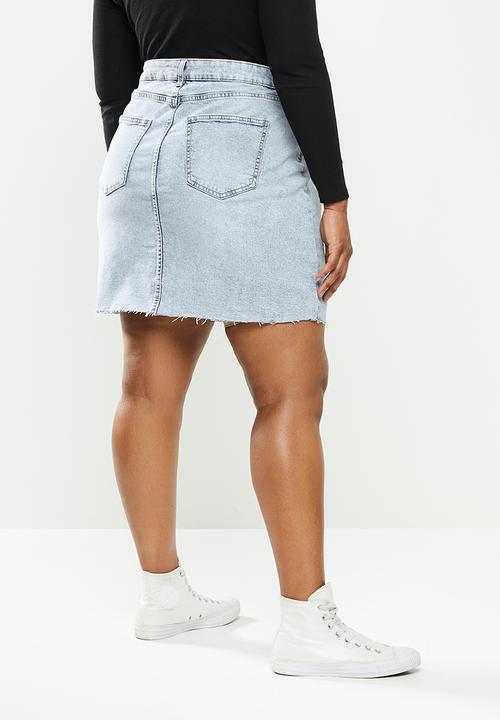 Cotton On - Curve denim mini skirt - blue