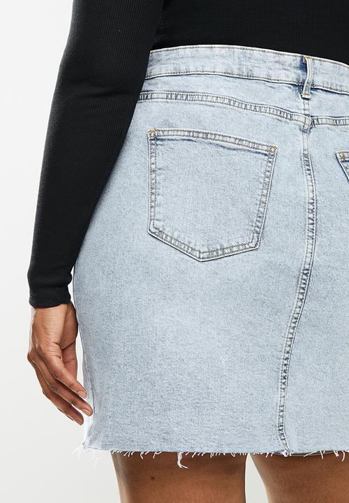Cotton On - Curve denim mini skirt - blue