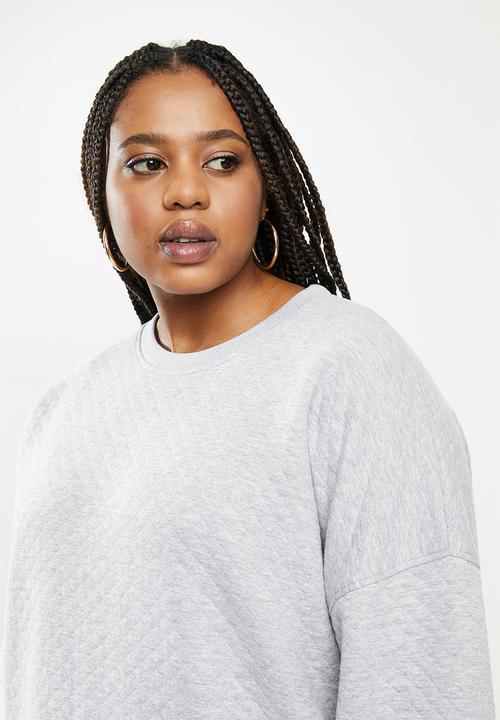 Missguided - Plus size quilted sweater dress - grey