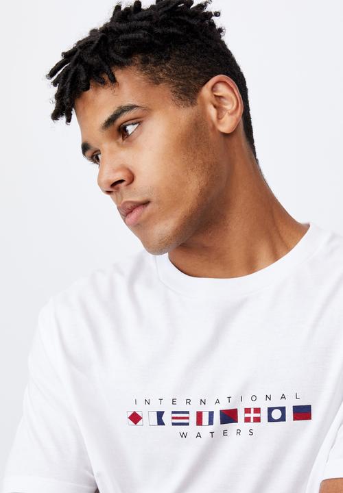 Factorie - Regular graphic t shirt - white