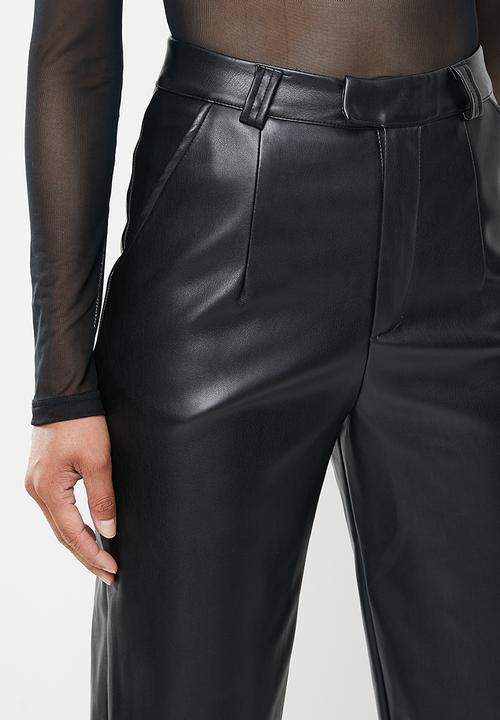 Missguided - Faux leather balloon trousers - black