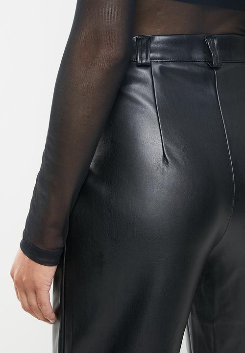 Missguided - Faux leather balloon trousers - black