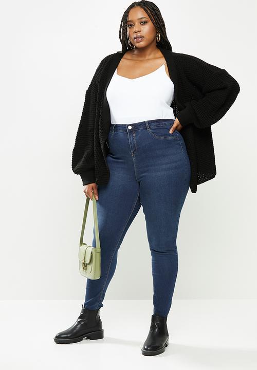 Missguided - Plus lawless high waisted super soft - deep blue