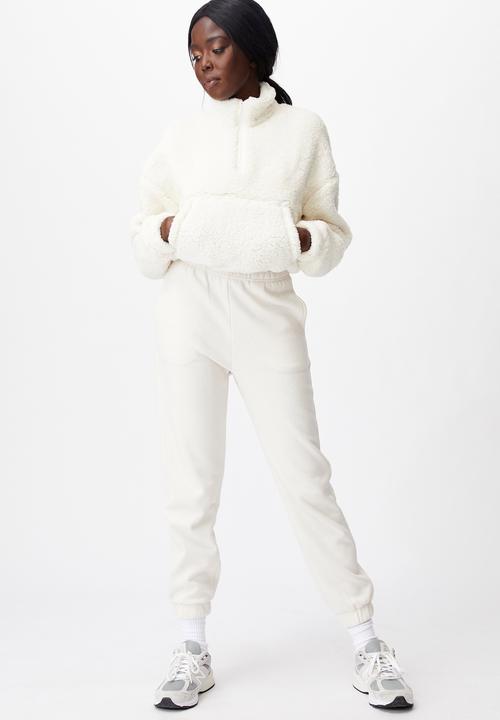 Factorie - Qtr zip teddy fleece - ivory