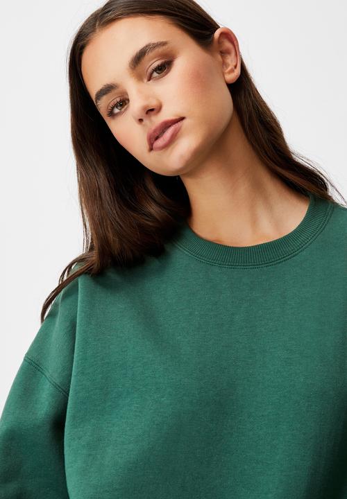 Factorie - Oversized crew neck sweater - trekking green