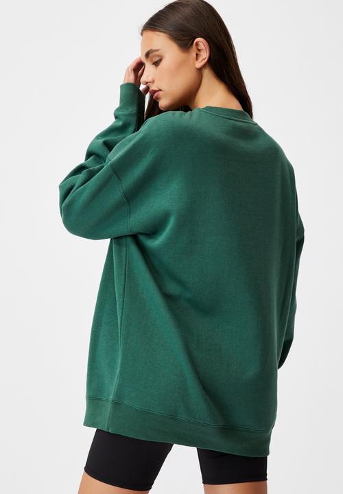 Factorie - Oversized crew neck sweater - trekking green