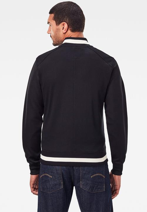 G-STAR - Baseball zip through long sleeve sweat - dk black