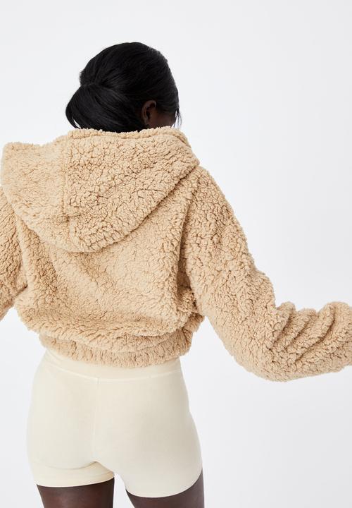 Factorie - Crop teddy jacket - travertine