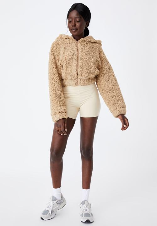 Factorie - Crop teddy jacket - travertine