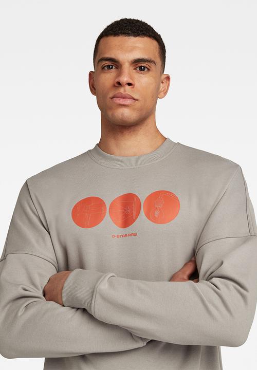 G-STAR - Drop shldr objects graphic r long sleeve sweat - neutral