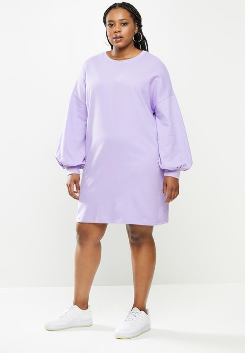 Blake - Fleece oversized sweater dress - lilac