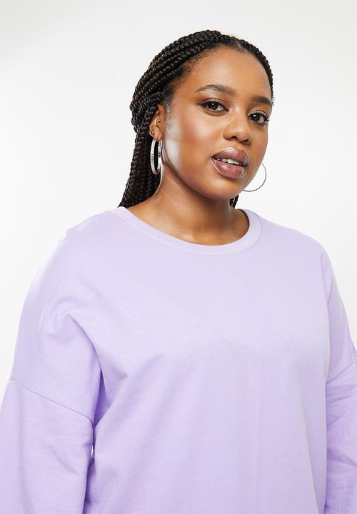 Blake - Fleece oversized sweater dress - lilac