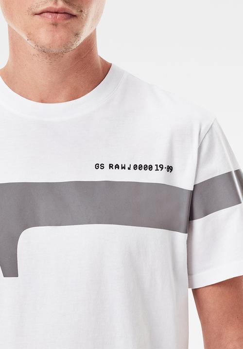 G-STAR - 1 reflective graphic r short sleeve tee - white