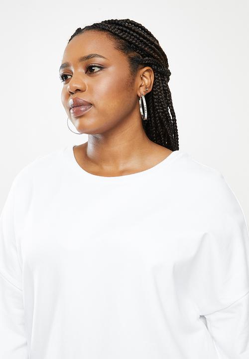 Blake - Fleece oversized sweater dress - white