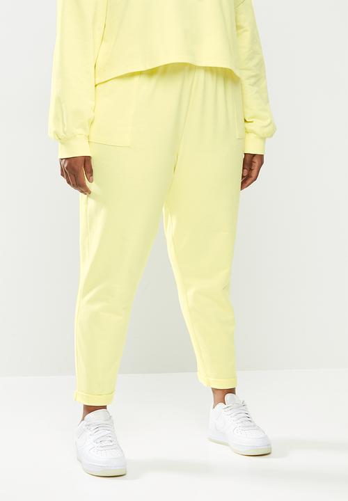 Blake - Fleece ankle grazer jogger - yellow
