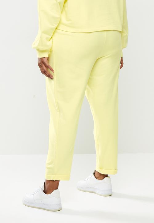Blake - Fleece ankle grazer jogger - yellow