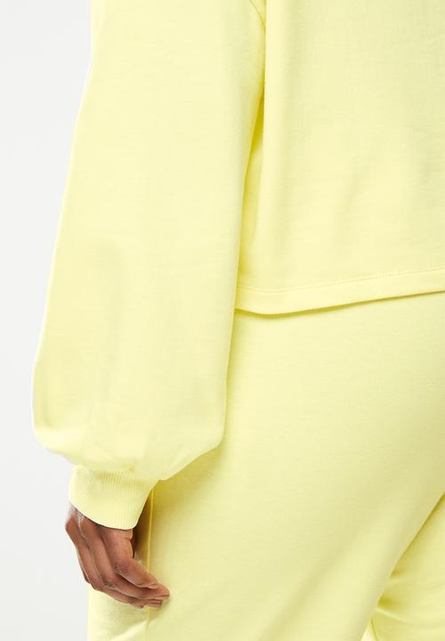 Blake - Fleece cropped hoodie - butter yellow
